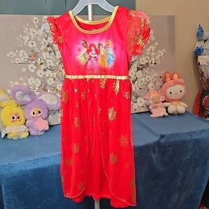 Disney Princess Red and Gold Dress 4t